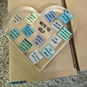 Heart-Shaped Affirmation Paperweight - Multicolor